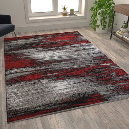 Flash Furniture Red 6x9 Abstract Area Rug ACD-RGTRZ863-69-RD-GG